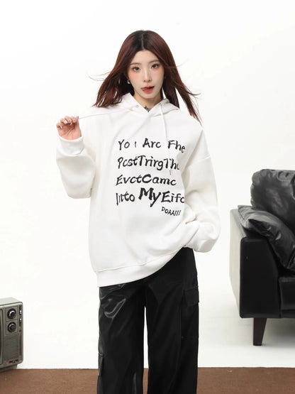 Retro Street Letter Hoodie Top
