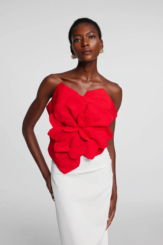 Top esculpido Scarlet Bloom