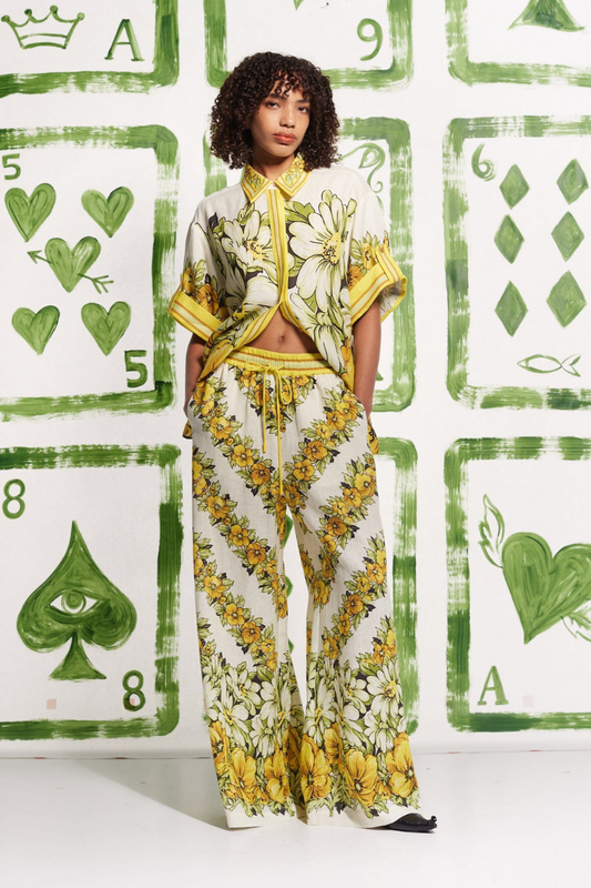 Conjunto de pantalón floral de manga media Anastasie