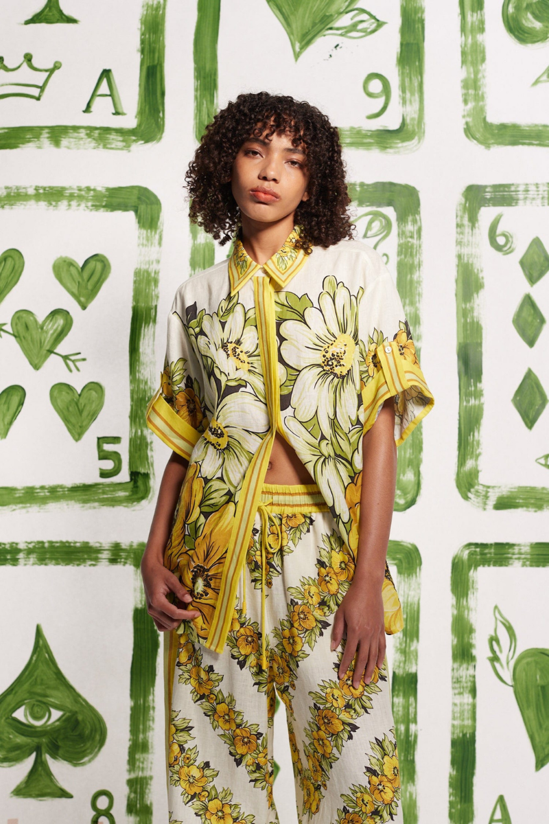 Conjunto de pantalón floral de manga media Anastasie
