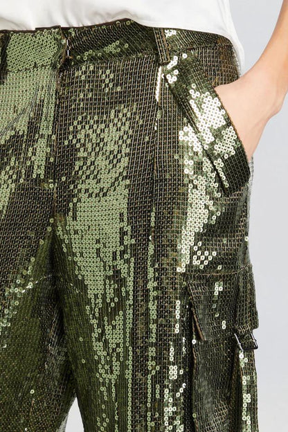 Pantalón cargo con lentejuelas André