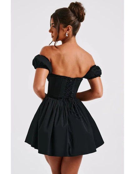 Elegant Sleeveless Tight Pleated Dress For Women Autumn  New Sexy Backless Short Skirt Party Club Slim Evening Dress