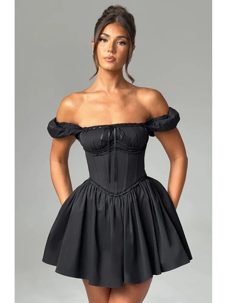 Elegant Sleeveless Tight Pleated Dress For Women Autumn  New Sexy Backless Short Skirt Party Club Slim Evening Dress