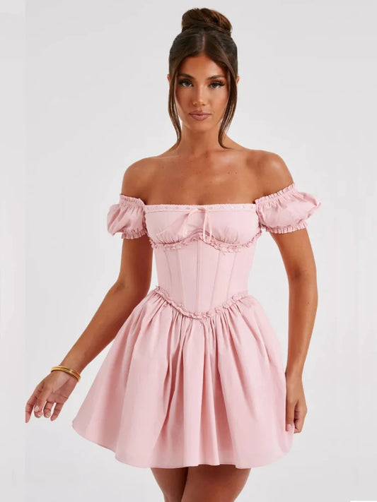 Elegant Sleeveless Tight Pleated Dress For Women Autumn  New Sexy Backless Short Skirt Party Club Slim Evening Dress