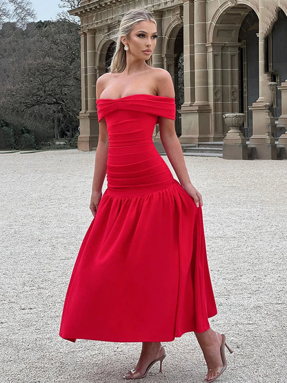 Elegant Sleeveless Tight Zipper Dress Women Sexy One Shoulder Backless Vestido Autumn/Winter Party Club Evening Dress