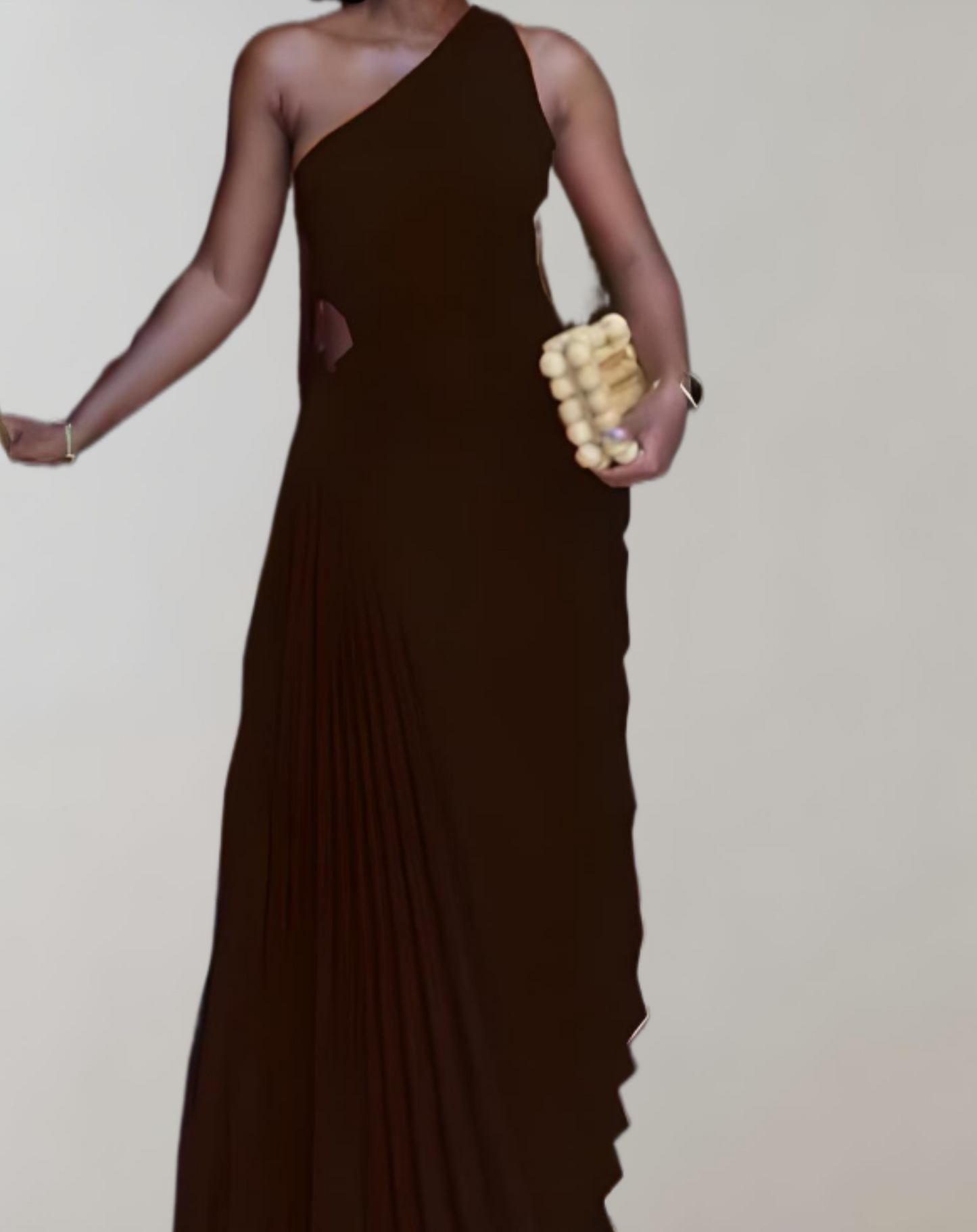 Elegante vestido largo ajustado con hombros descubiertos para mujer | Ideal para primavera/verano