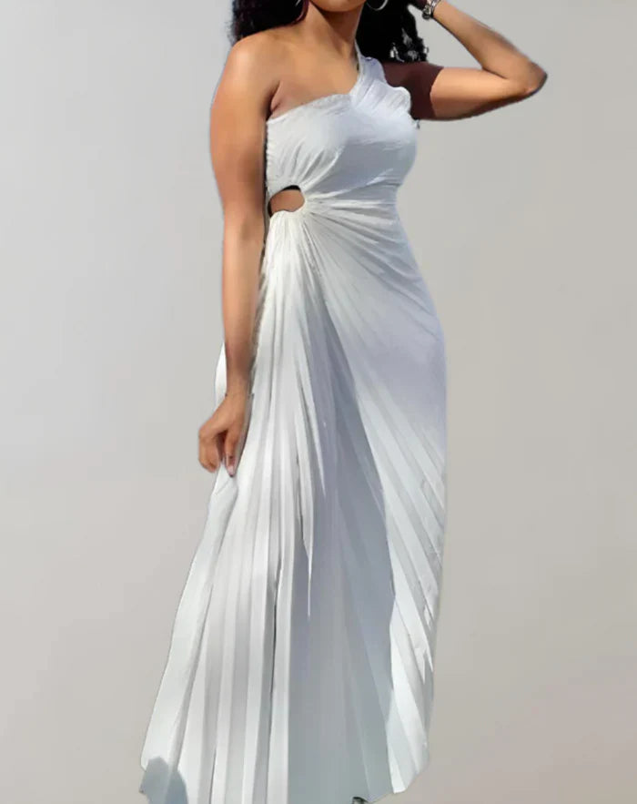 Elegante vestido largo ajustado con hombros descubiertos para mujer | Ideal para primavera/verano