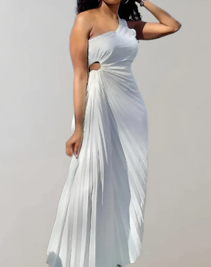 Elegante vestido largo ajustado con hombros descubiertos para mujer | Ideal para primavera/verano