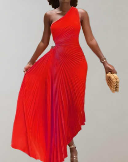 Elegante vestido largo ajustado con hombros descubiertos para mujer | Ideal para primavera/verano