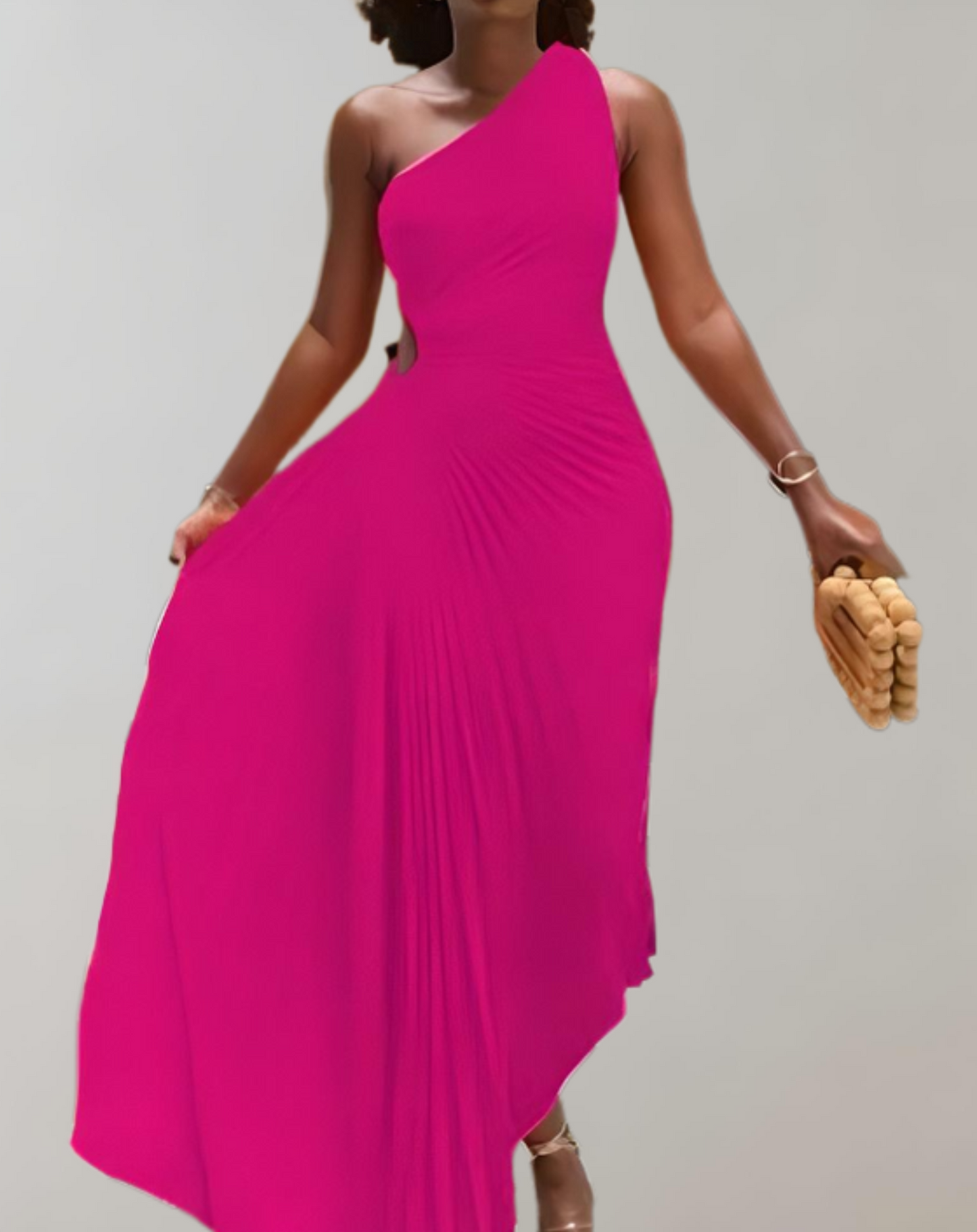 Elegante vestido largo ajustado con hombros descubiertos para mujer | Ideal para primavera/verano