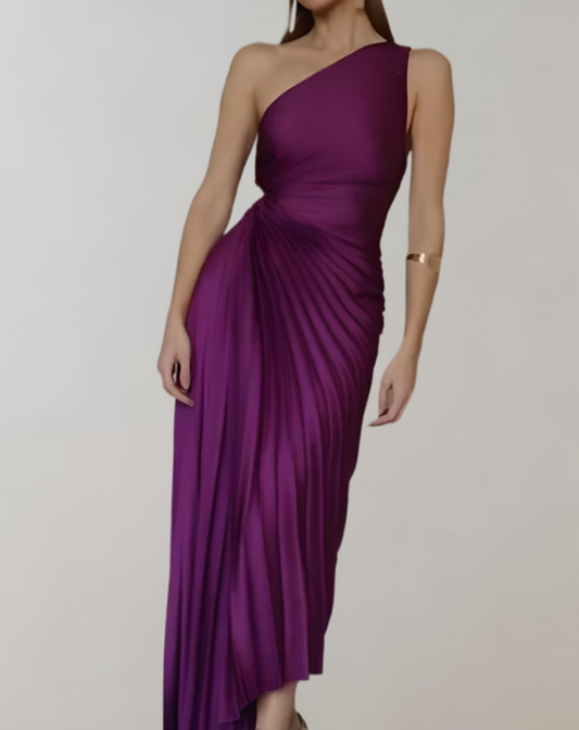 Elegante vestido largo ajustado con hombros descubiertos para mujer | Ideal para primavera/verano