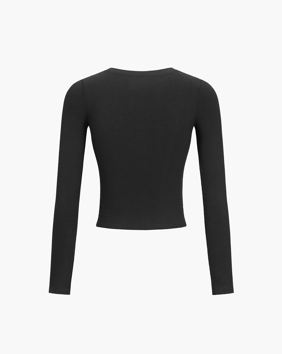 Button Down Long Sleeve Crop Shirt