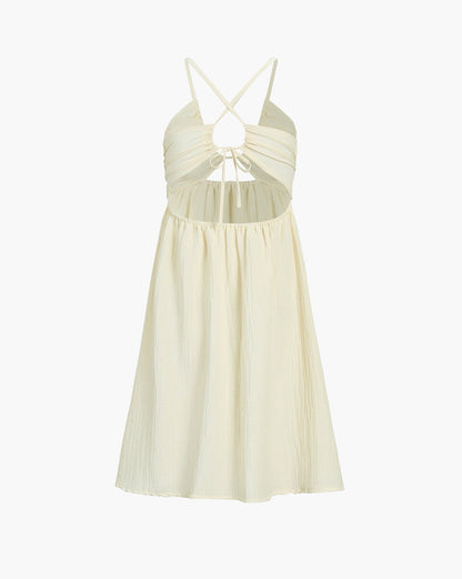 Backless Criss Cross Split Midi Dress