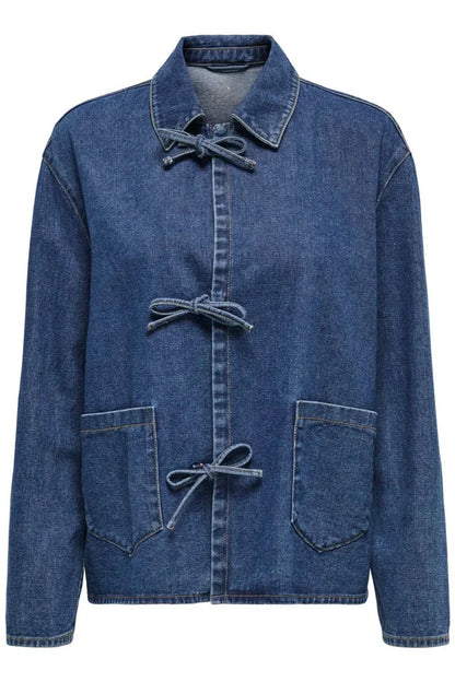 Chaqueta vaquera azul oscuro con lazo