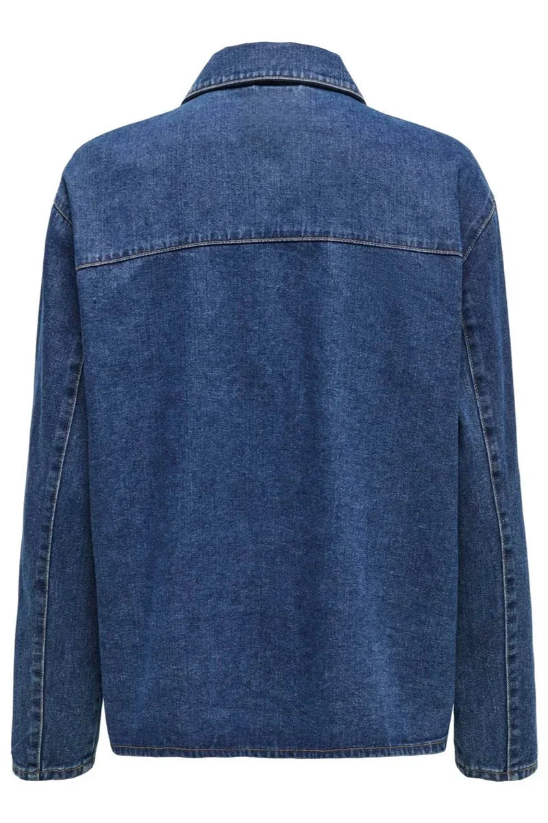 Chaqueta vaquera azul oscuro con lazo