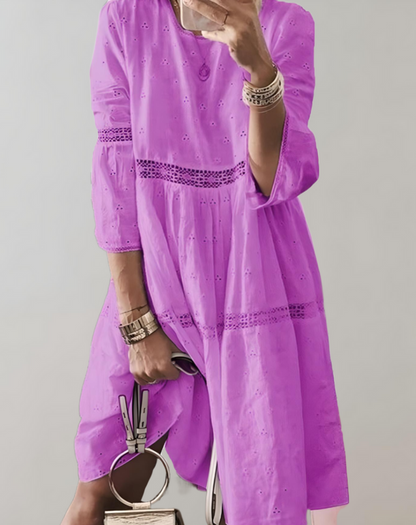 Vestido holgado de verano con ojales para mujer | Ideal para primavera/verano
