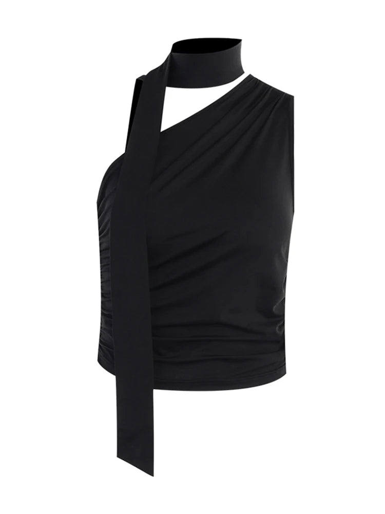 Backless Sexy Off Shoulder Halter Tank Tops Women Vintage Sleeveless Crop Top Y2K Clothes Club Female Casual Summer 2025