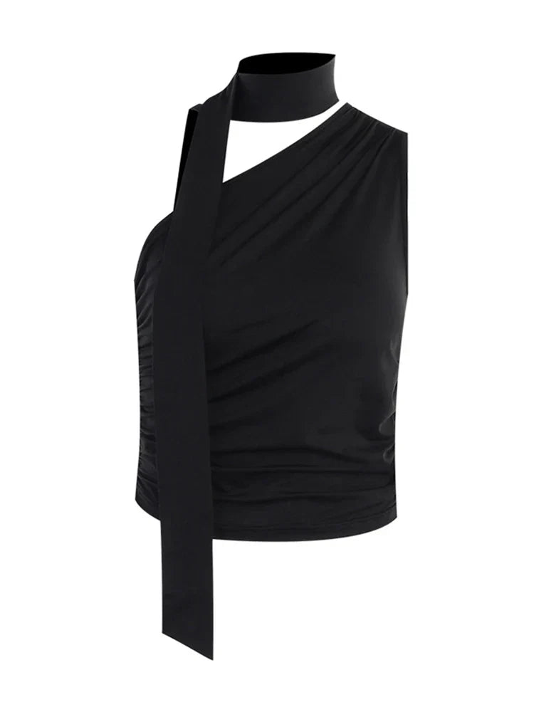 FashionSierra - Backless Off Shoulder Halter Vintage Sleeveless Y2K Club Casual Summer 2025 Crop Tops