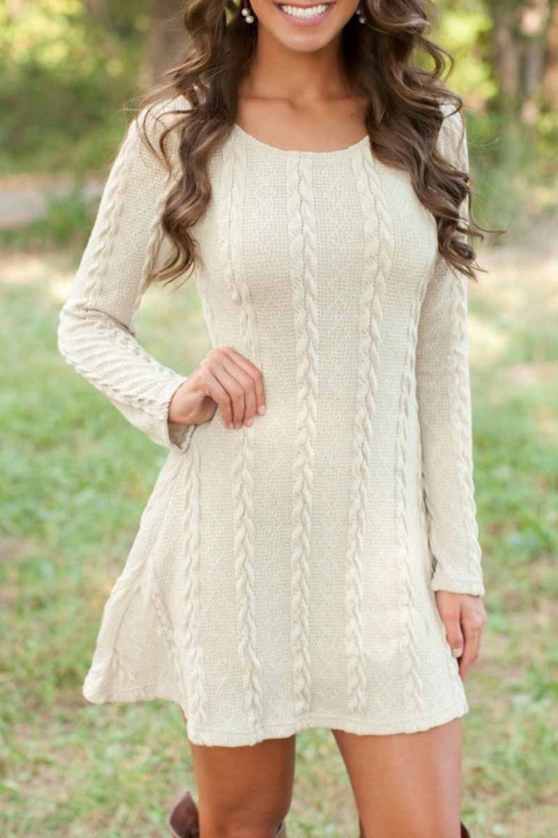 Solid Color Mini Dress