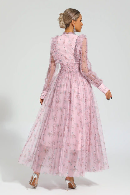 Beryl Pink Floral Long Sleeve Dress