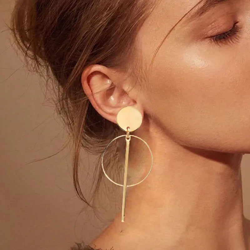 Round Drop Women Gold Simple Jewelry Female Fashion AccessOries Girls Brincos Earring