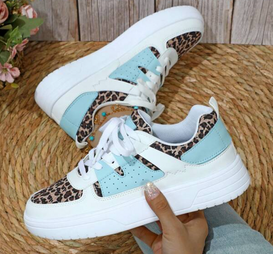 Women's Casual Chunky Sneakers with Leopard Print | Great for Everyday Wear