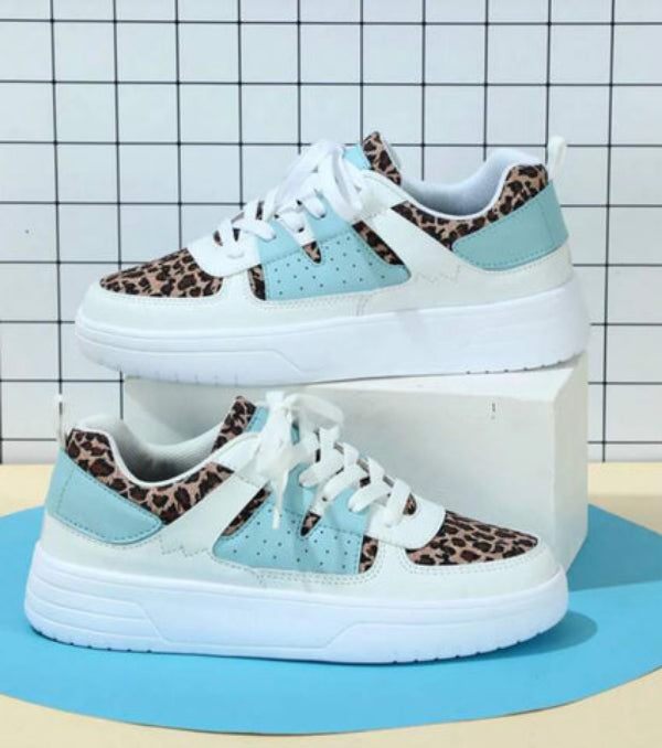 Zapatillas casuales gruesas para mujer con estampado de leopardo | Ideales para el día a día