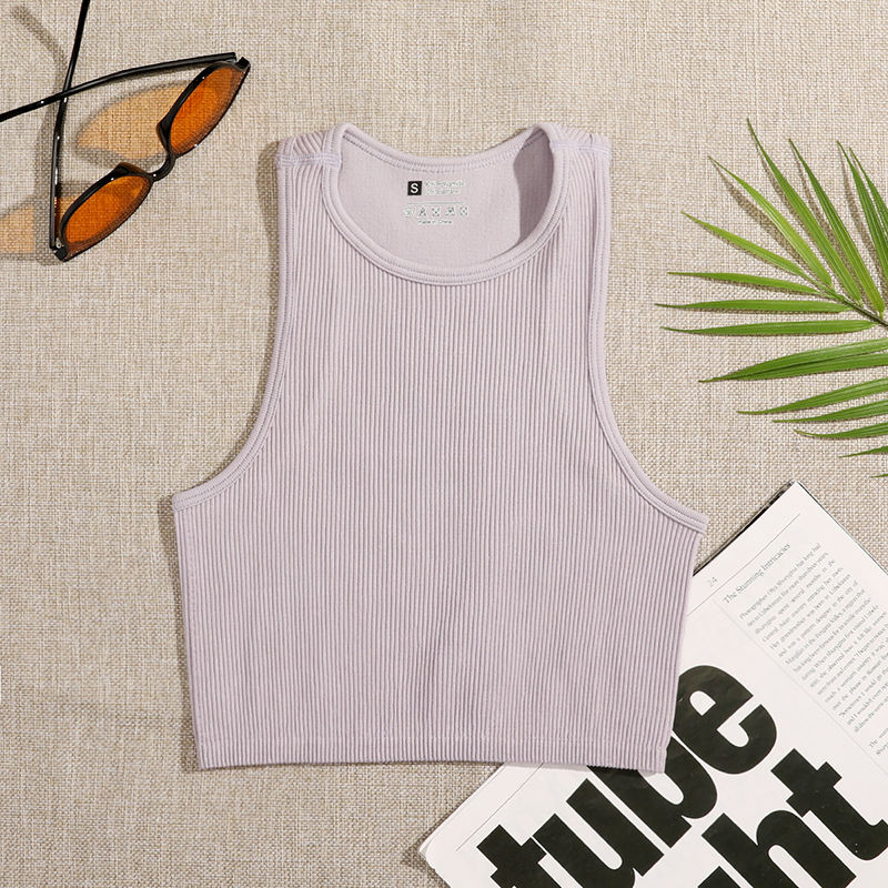 DressBetty - Solid Basic Seamless Streetwear Tank Tops