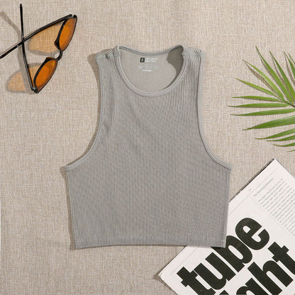 DressBetty - Solid Basic Seamless Streetwear Tank Tops
