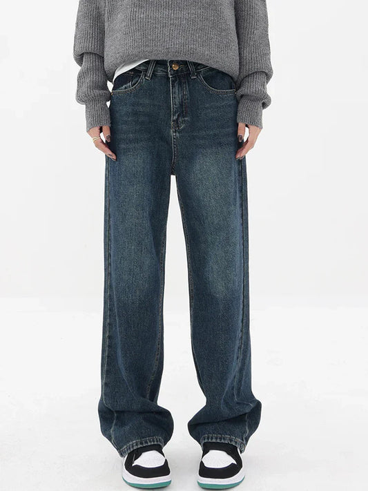 Streetwear American Style Fashion Wide Leg Denim Jeans