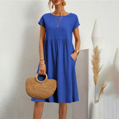 Women's Classic Roundneck Midi Dress  | Ideal for Spring/Summer
