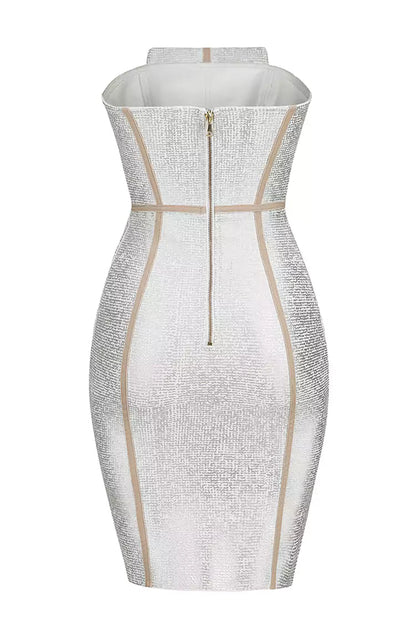 Laila Silver Bandage Mini Dress