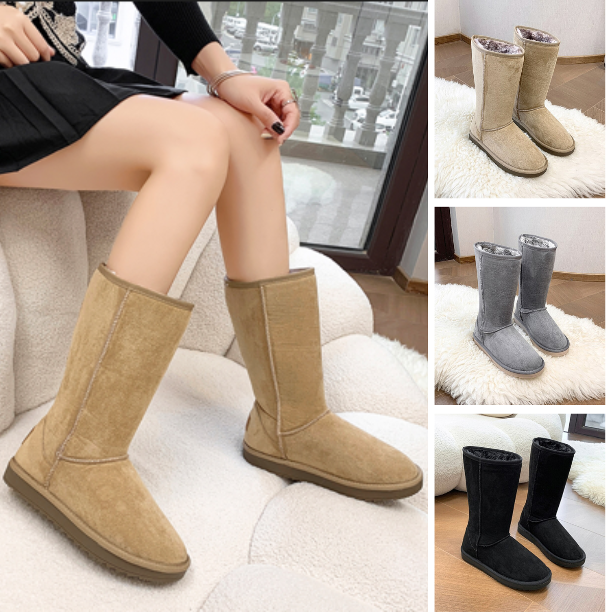Botas planas de ante para mujer | Ideales para el invierno
