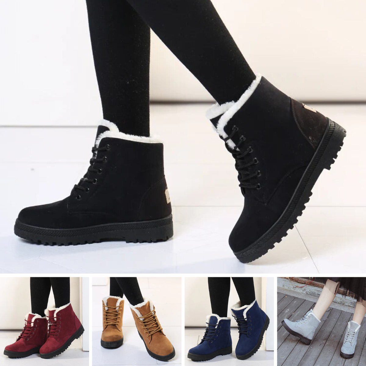 Botines casuales de ante con tacón para mujer | Ideales para el invierno