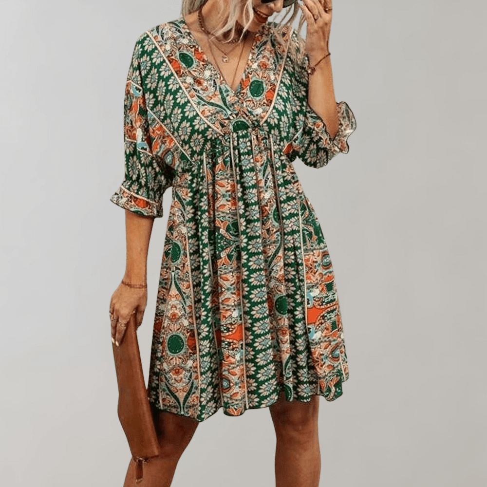 Rosalie - Mini Vestido Boho - Chic - Estilo Atemporal - Ideal para el Verano