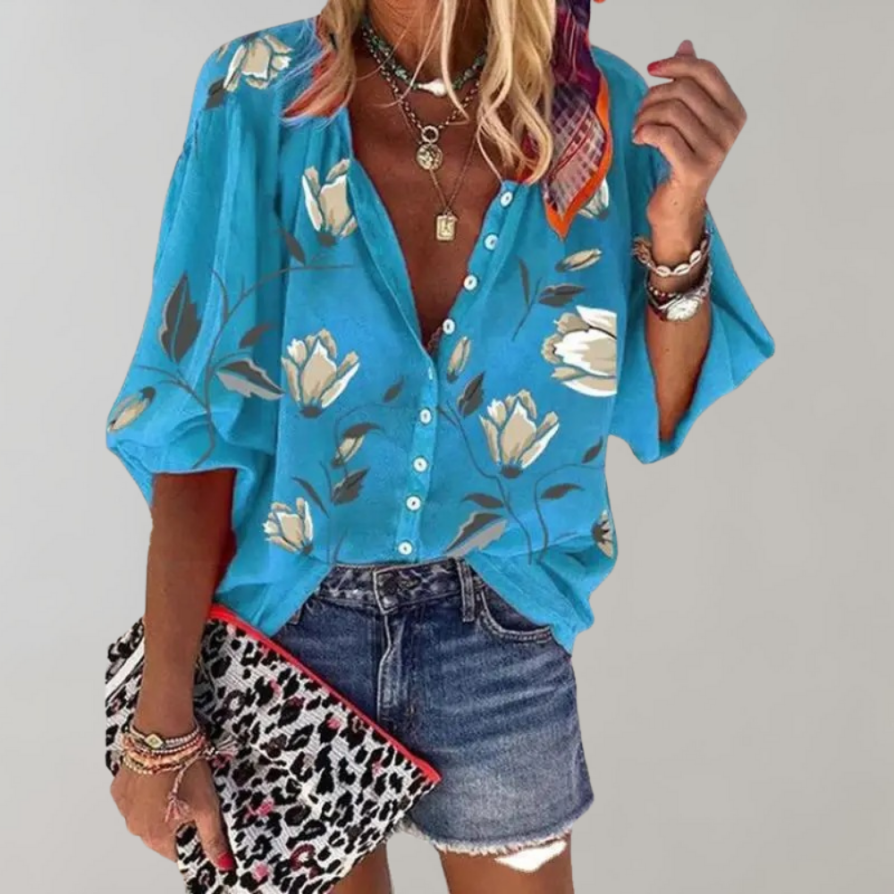 Emelia - Blusa Suelta - Casual - Estilo Atemporal - Ideal para Verano