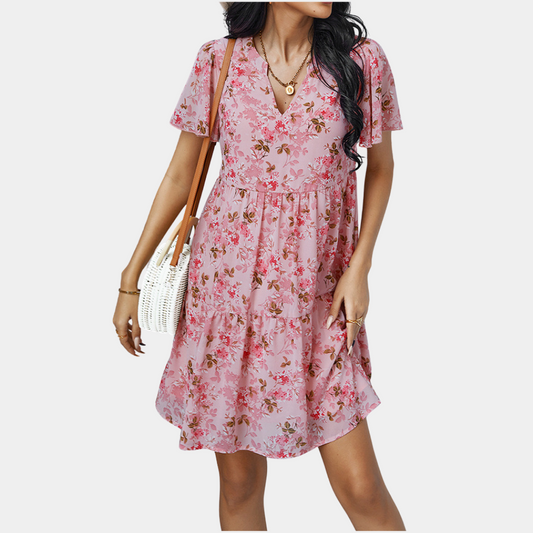 Coral - Mini Vestido - Casual - Estilo Moderno - Ideal para Verano