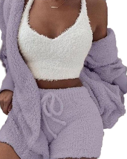 Solid Cropped Pajama Set