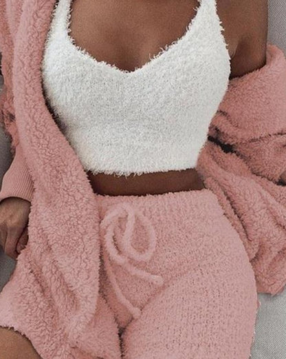 Solid Cropped Pajama Set