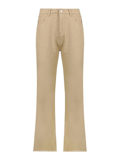 High Waisted Solid Flare Jeans