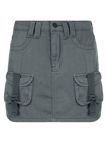 Size Friendly Pocket Cargo Mini Skirt