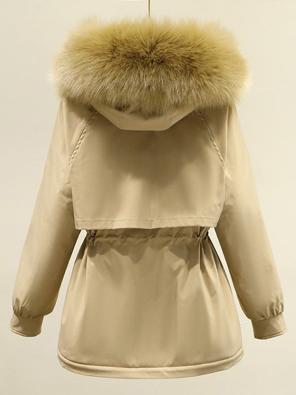 Faux Fur Hooded Parka Coat