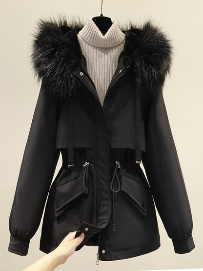 Faux Fur Hooded Parka Coat