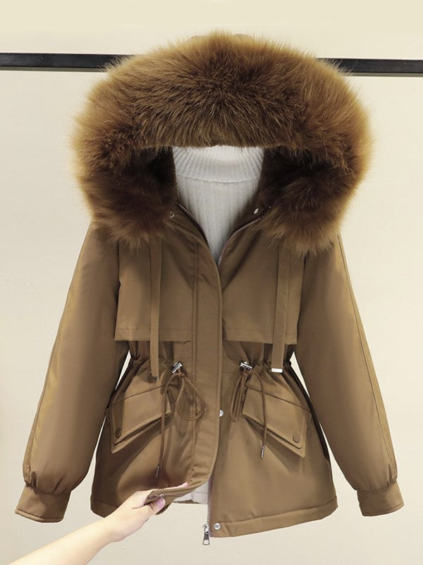 Faux Fur Hooded Parka Coat