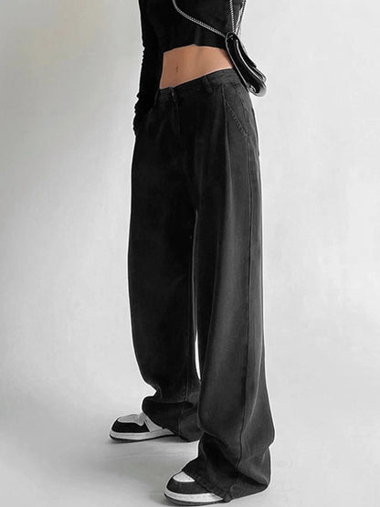 EMMIOL Black High Rise Baggy 26°C/78°F Air Jeans
