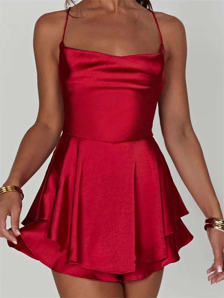 FashionSierra - 2025 Sleeveless Strap A-Line Party Club Mini Dress