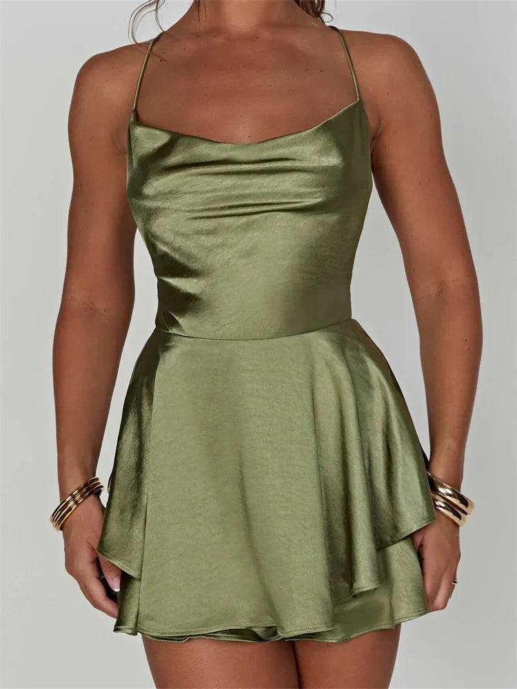 FashionSierra - 2025 Sleeveless Strap A-Line Party Club Mini Dress