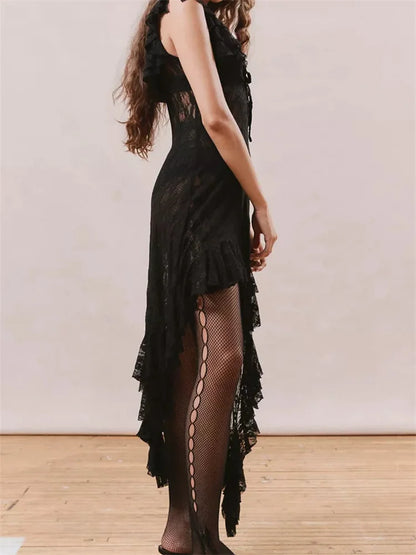 FashionSierra - Sexy Lace Sleeveless Strap Mini Dress