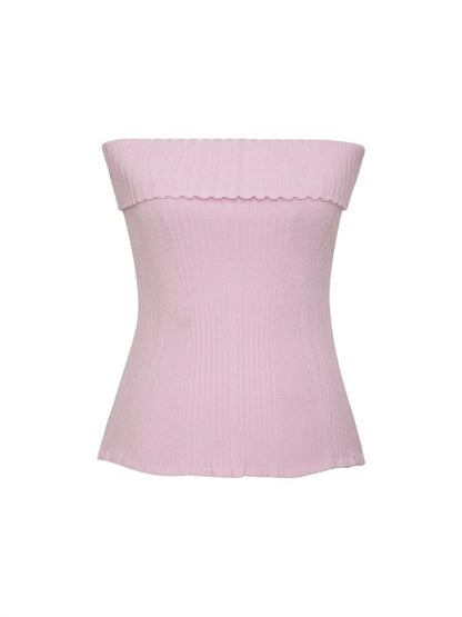 FashionSierra - 2025 Knitted Ribbed Solid Summer Casual Sleeveless Backless Off Shoulder Vests Club Streetwear Crop Tops
