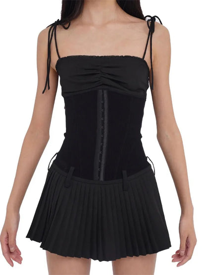 FashionSierra - 2025 Sleeveless Tie-up Strap Mini Dress